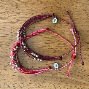 Pura Vida cord bracelets with silver beads
